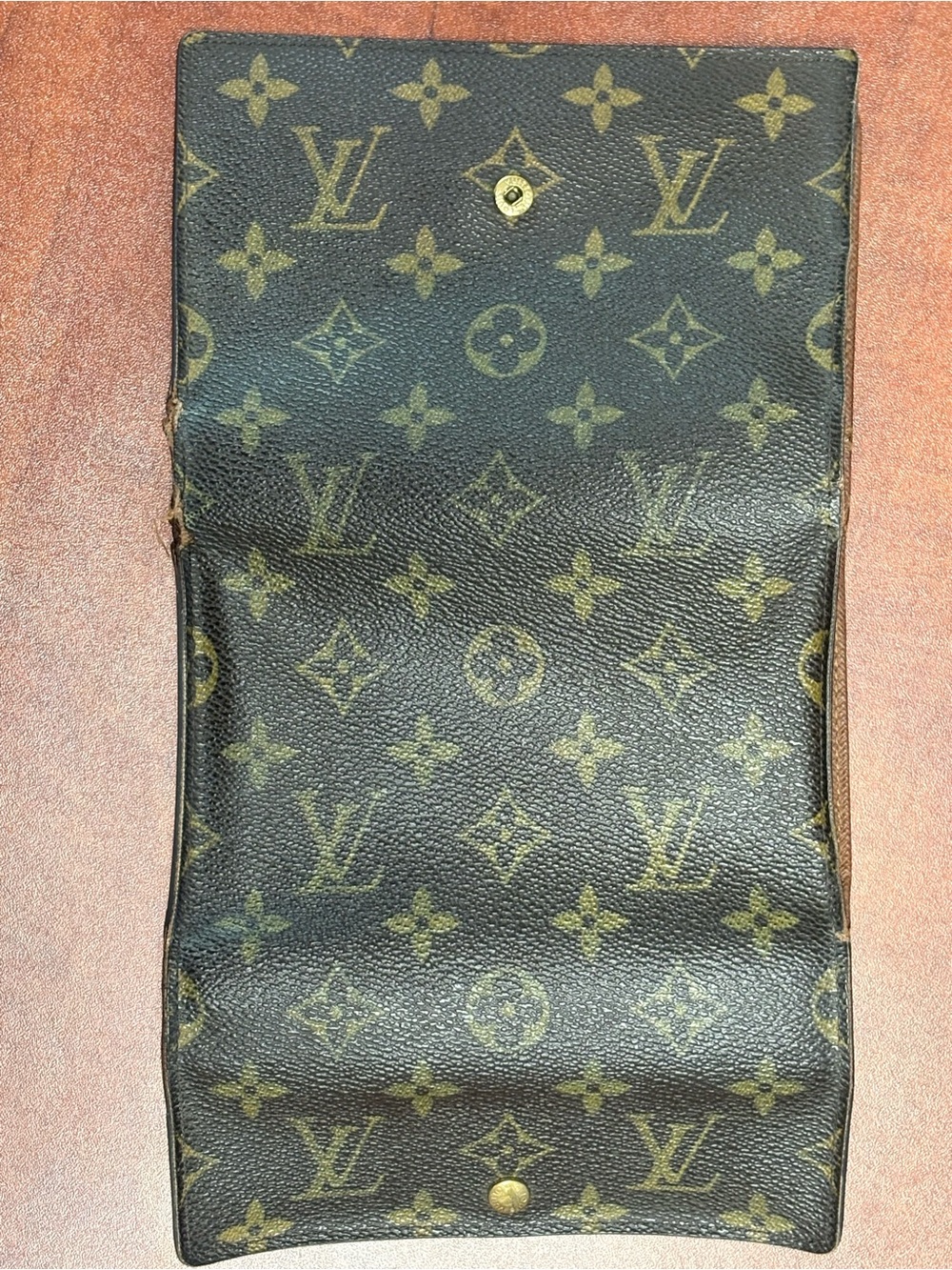 Louis Vuitton Monogram Snap Closure Wallet in Brown and Gold - Picture 4 of 14